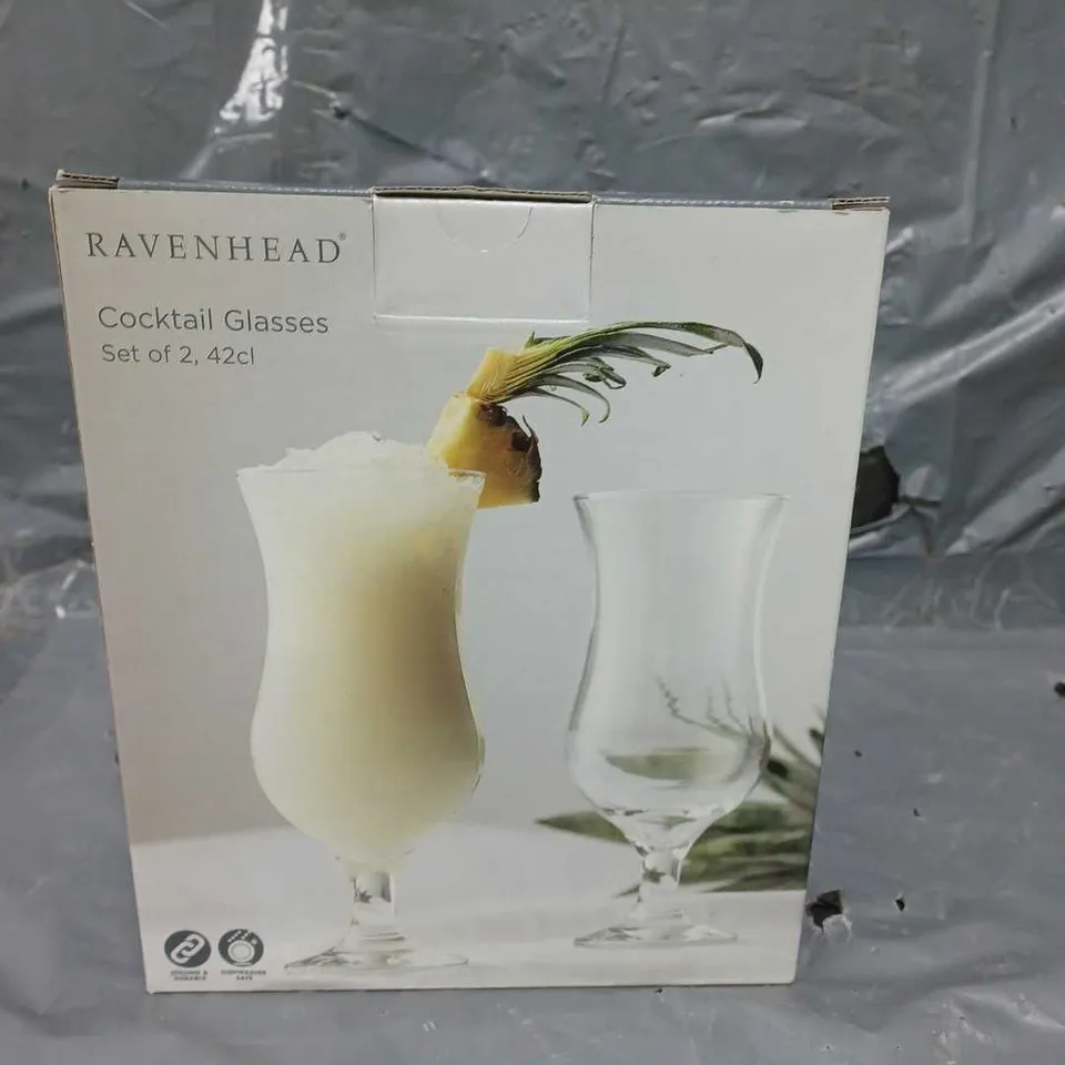 LOT OF 2 SETS OF RAVENHEAD COCKTAIL GLASS 42CL - COLLECTION ONLY RRP £17