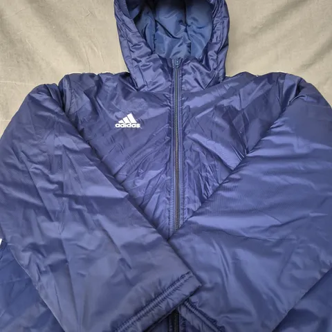 ADIDAS HOODED PUFFER JACKET – BLUE - SIZE M