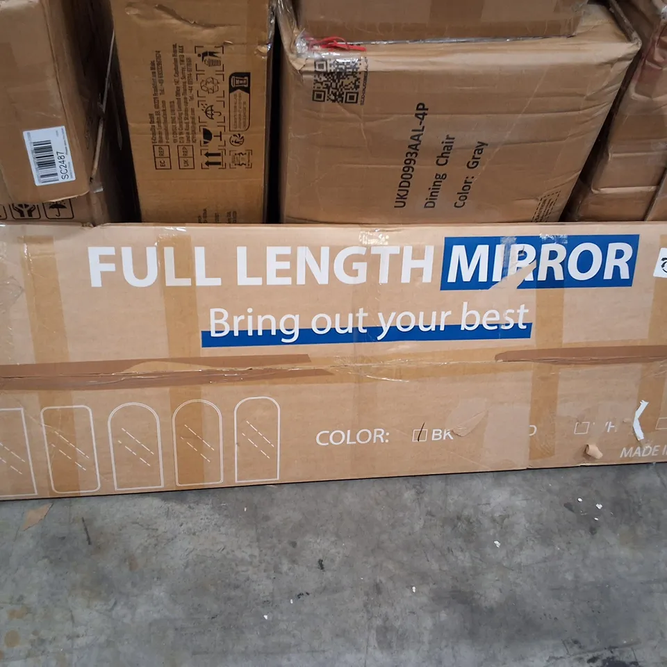 BOXED FULL LENGTH MIRROR - BLACK