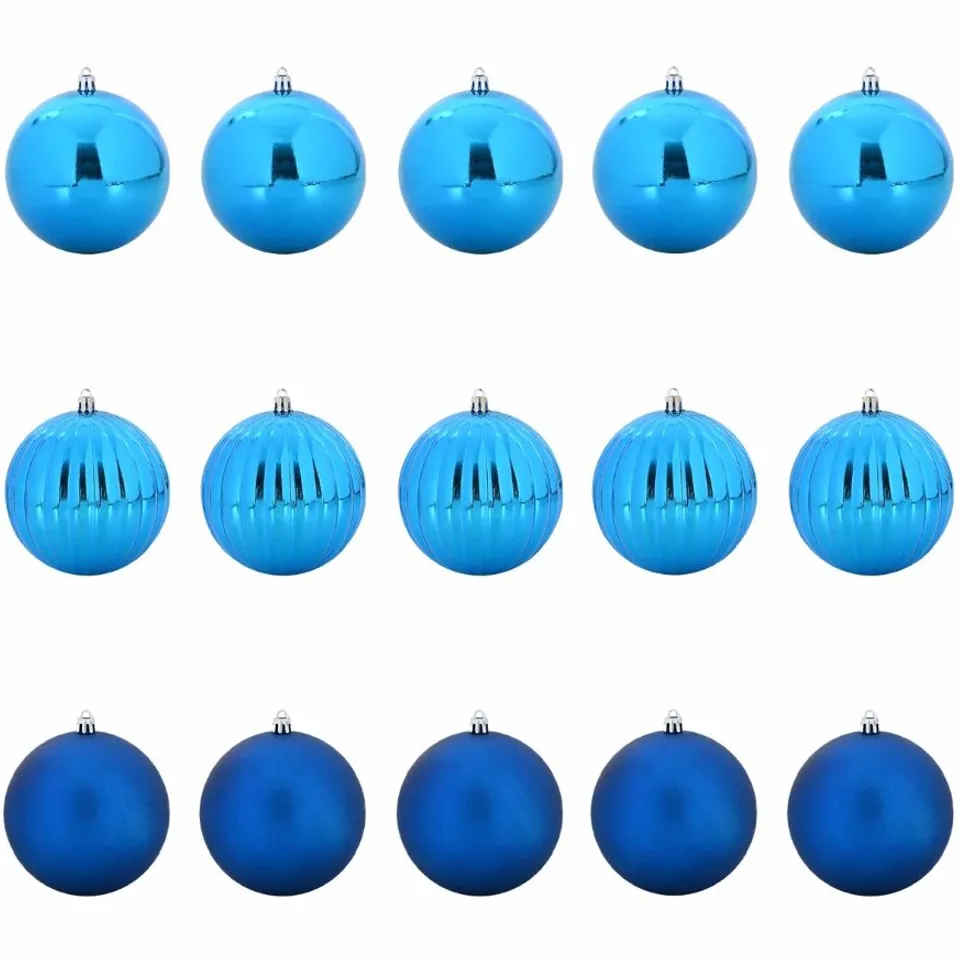 BOXED CHRISTMAS BAUBLE SET 15 PCS BLUE (SET OF APPROXIMATELY 15)