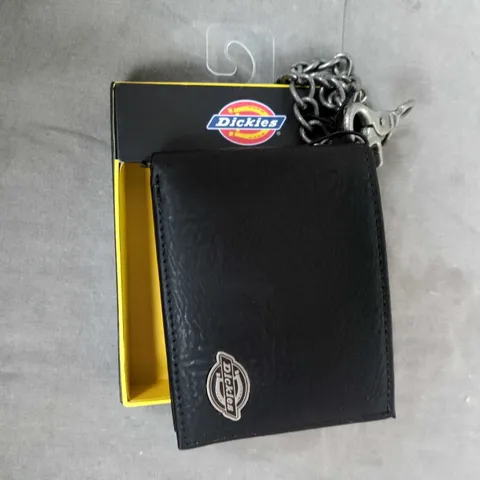 DICKIES BLACK LEATHER WALLET WITH CHAIN 