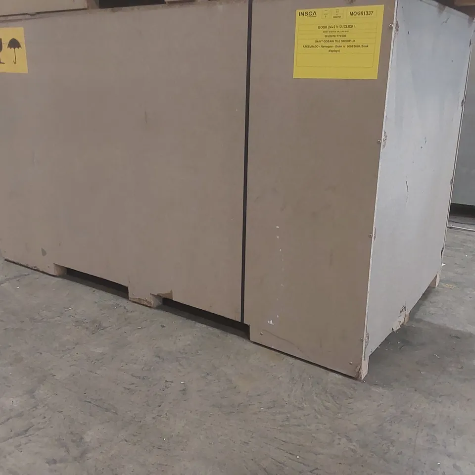PALLET CONTAINING COMMERCIAL DISPLAY UNIT PARTS