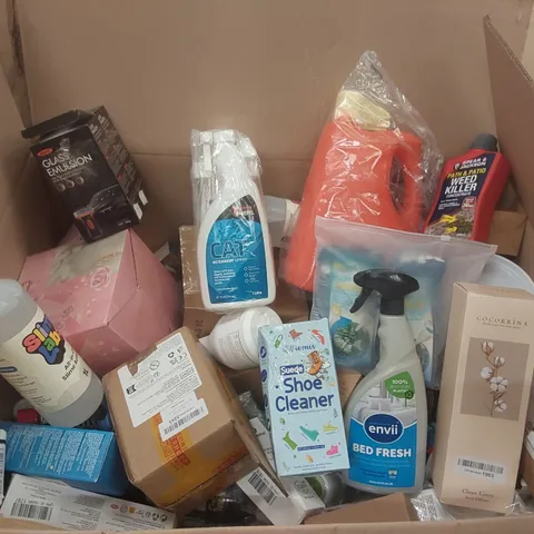 PALLET CONTAINING A VERY LARGE QUANTITY OF ITEMS INCLUDING: SHOE CLEANER, CAT DETERRENT SPRAY, REED DIFFUSER, BED SPRAY, WEED KILLER ECT