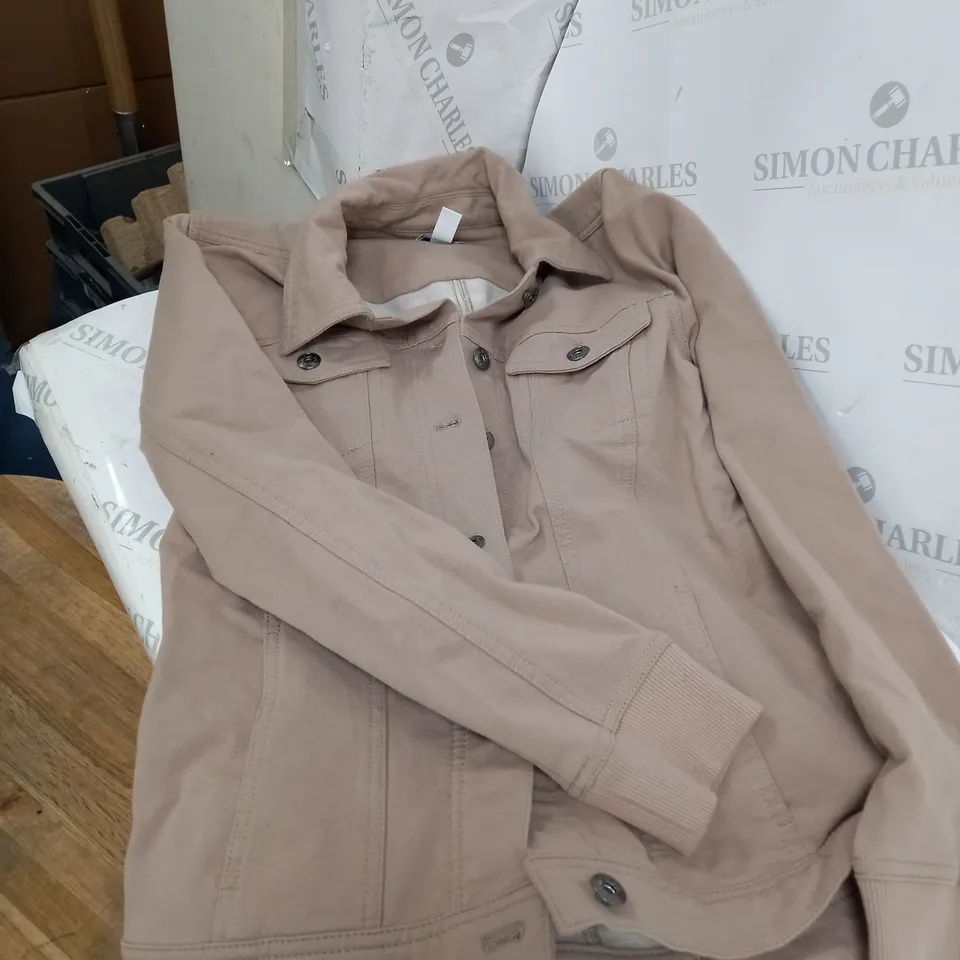 D AND CO BEIGE  BUTTON COTTON JACKET - S 