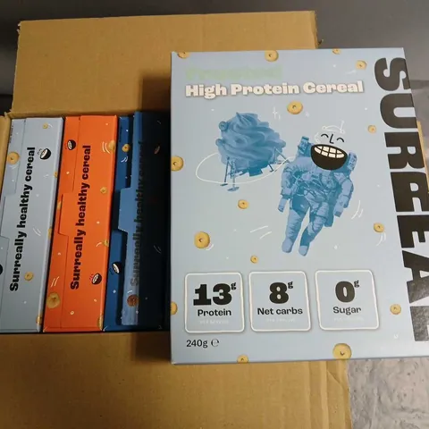 LOT OF 6 BOXES OF SURREAL HIGH PROTEIN BOXES OF CEREAL