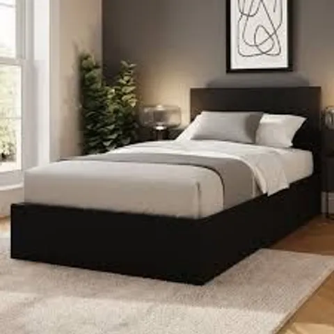 BOXED GFW SINGLE BLACK SIDE LIFT OTTOMAN BED (2 BOXES)