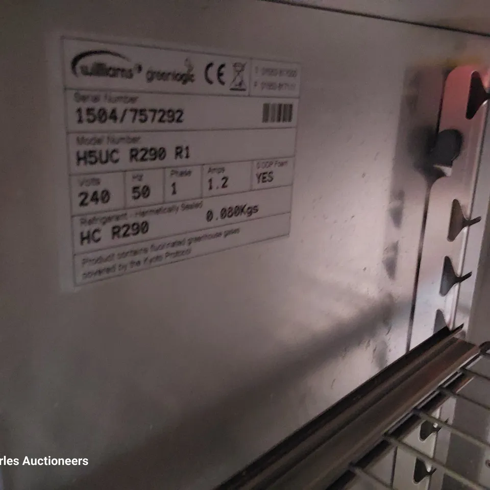 WILLIAMS UNDERCOUNTER FRIDGE H5UC R290 R1