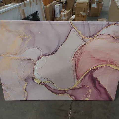 OIL PAINT PINK AND GOLD CANVAS WATERCOLOUR - WRAPPED CANVAS GRAPHIC ART PRINT