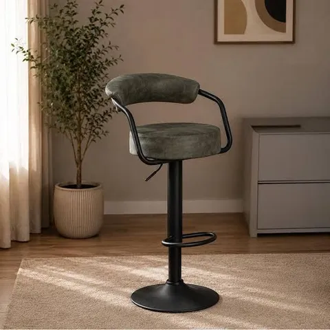 BOXED BELFAST SET OF 2 HANNA BAR STOOLS - OLIVE (1 BOX)