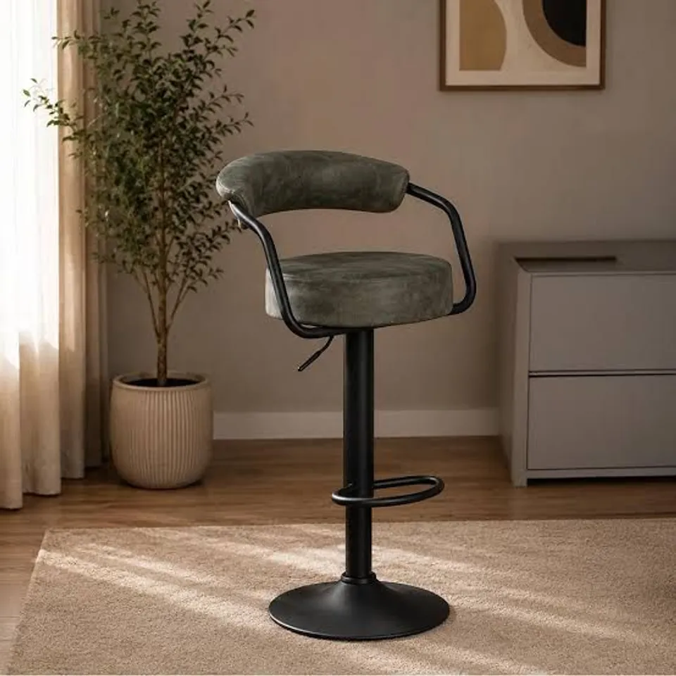 BOXED BELFAST SET OF 2 HANNA BAR STOOLS - OLIVE (1 BOX)