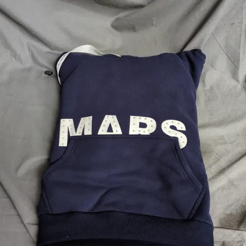 MARSHELABEL NAVY HOODIE WITH METAL STUD LETTERING AND KANGAROO POCKET SIZE L
