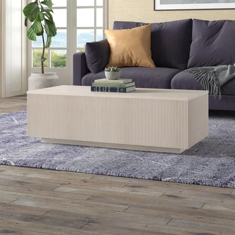 BOXED TIEGAN SOLID COFFEE TABLE - ALDER WHITE (1 BOX)