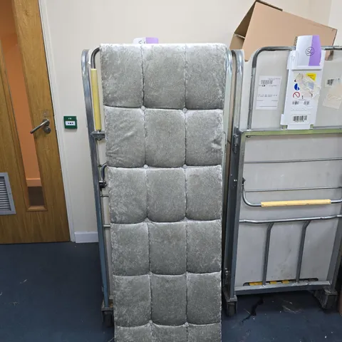 TUFTED GREY UPHOLSTERED CUSHION PANEL HEADBOARD (150X50IN APPROX)