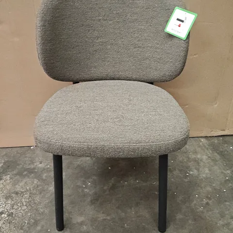 NATURAL TEXTURED DINING CHAIRS ON BLACK LEGS