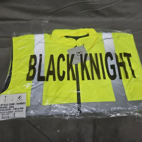 BAGGED BLACK KNIGHT HVRB03 HIGH VISIBILITY REVERSIBLE BODYWARMER IN YELLOW - 4XL