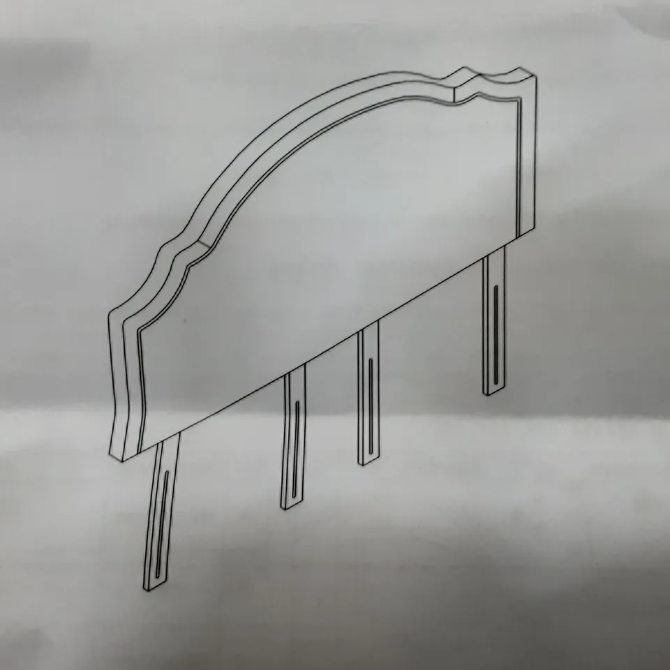 BOXED STRUTS HEADBOARD SUPER  KING IN WHITE/ BEIGE 
