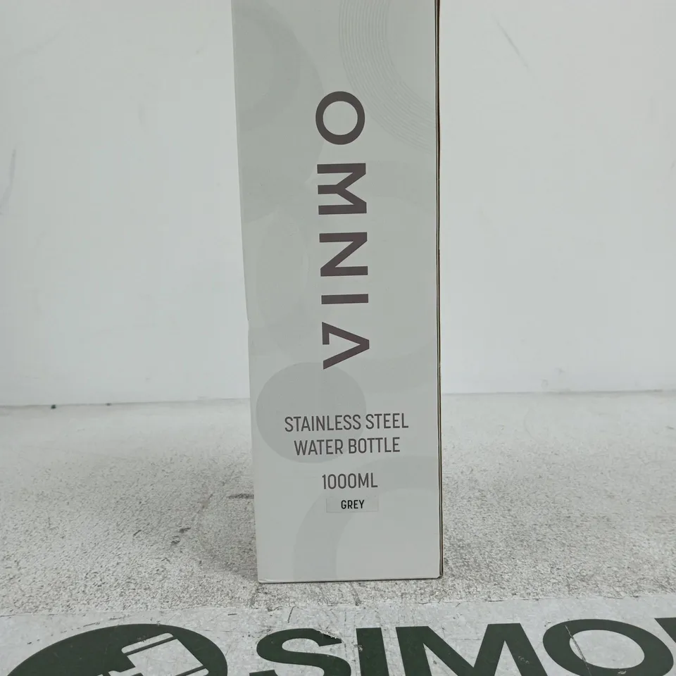 OMNIA STAINLESS STEEL WATER BOTTLE 1000ML GREY