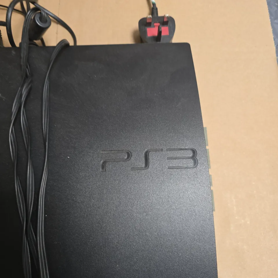 SONY PLAYSTATION 3 SLIM CONSOLE – BLACK WITH POWER CABLE & CABLES