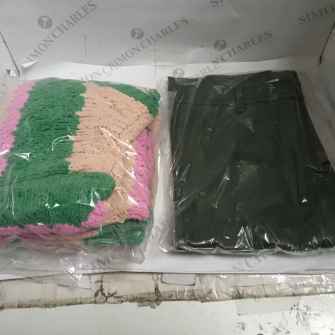 BOX OF 2 BRAND NEW COTTON:ON CLOTHES TO INCLUDE JUMPER (SMALL) AND TROUSERS (EU 38)