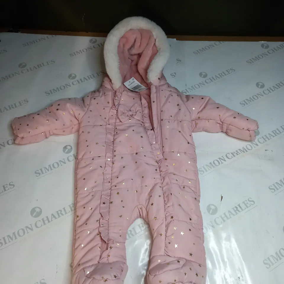 BABY ALL IN 1 SNOWSUIT WITH FAUZ FUR HOOD SIZE 0-3 MONTHS