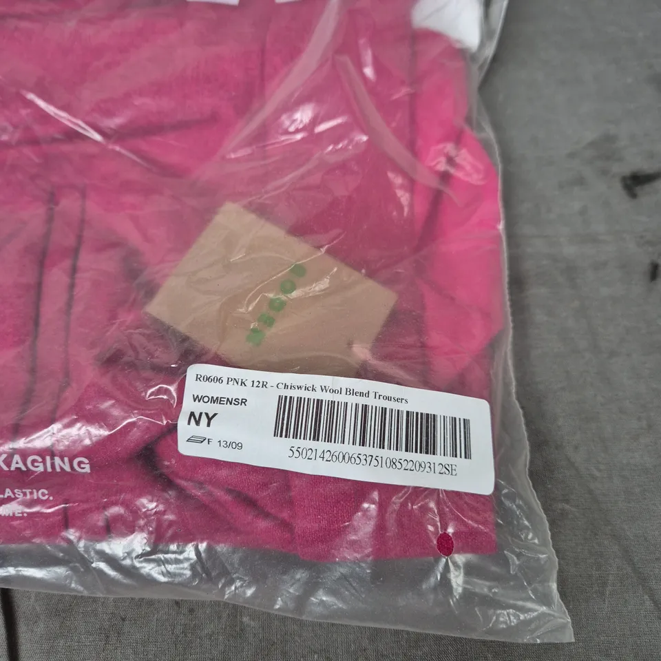 BODEN WOMEN'S CHISWICK WOOL BLEND TROUSERS – PINK, UK 12R