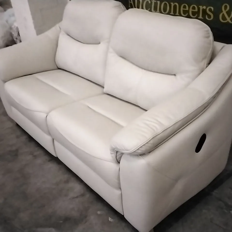 QUALITY BRITISH DESIGNED & MANUFACTURED G PLAN JACKSON 3 SEATER MANUAL RECLINER SOFA CAPRI STONE LEATHER