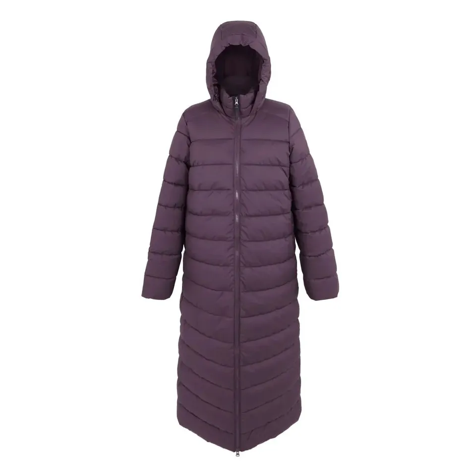 BRAND NEW REGATTA WOMEN’S ELENDER LONG HOODED PUFFER DEEP PLUM SIZE 8