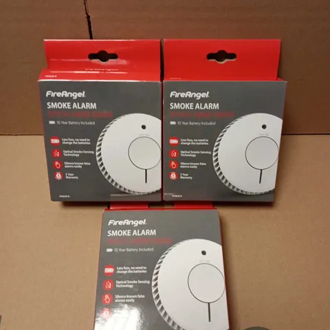 3 X FIREANGEL SMOKE ALARMS – OPTICAL SENSOR 