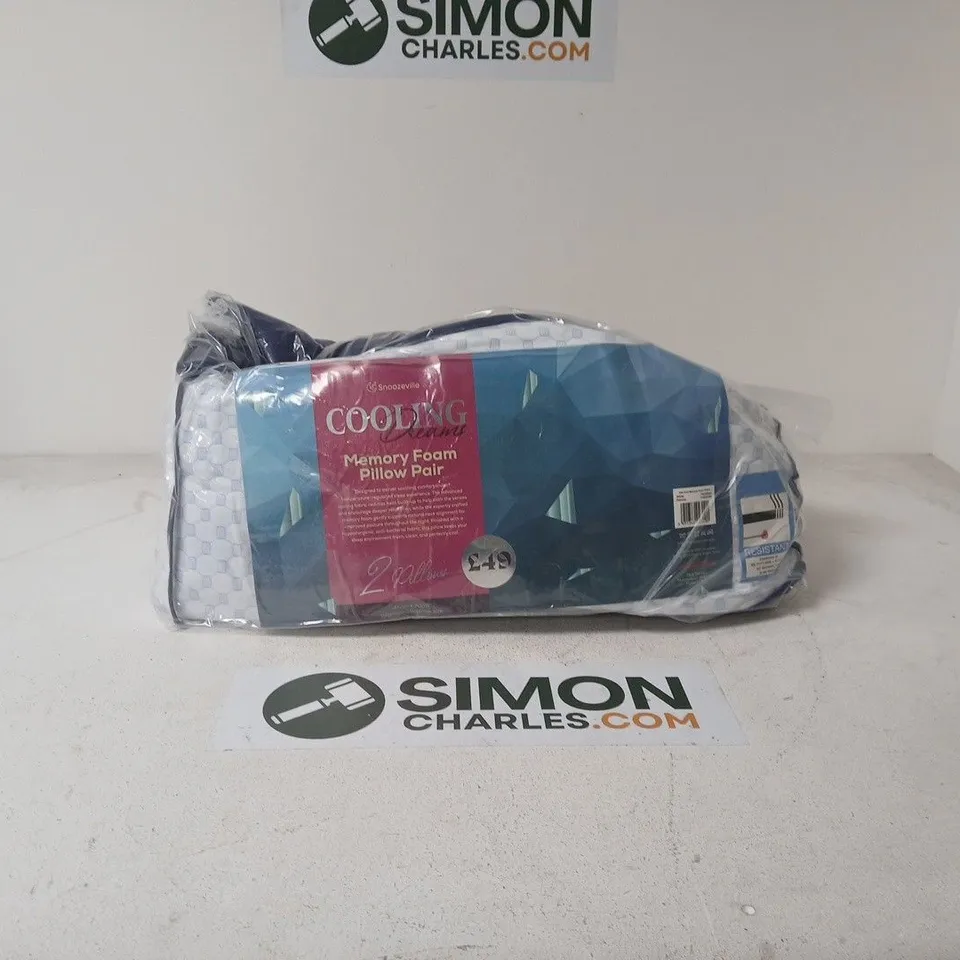 SNOOZEVILLE COOLING DREAMS MEMORY FOAM PILLOW PAIR