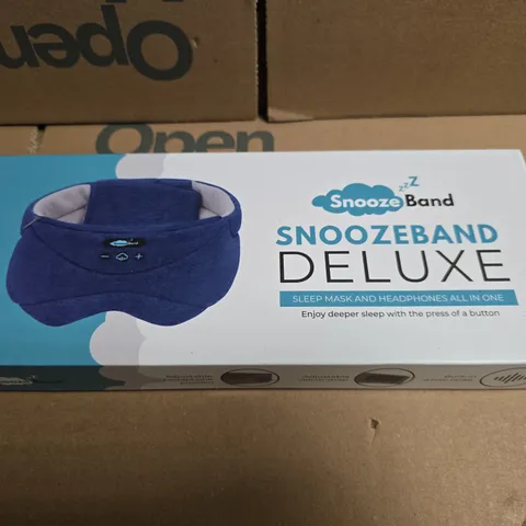 SEALED SNOOZEBAND DELUXE SLEEP MASK WITH BUILT-IN HEADPHONES – BLUE