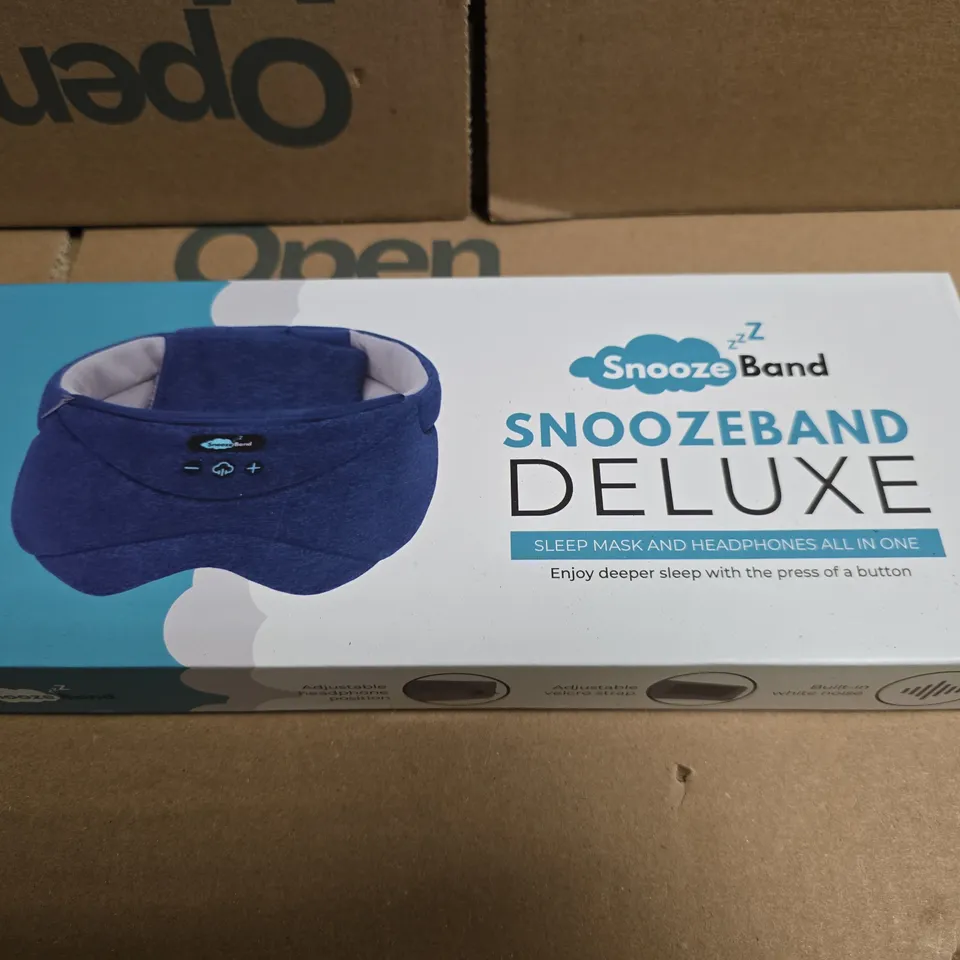 SEALED SNOOZEBAND DELUXE SLEEP MASK WITH BUILT-IN HEADPHONES – BLUE