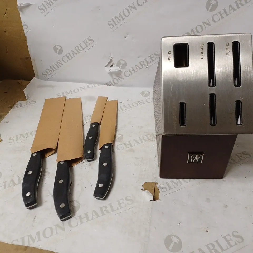 HENCKELS INTERNATIONAL SELF SHARPENING DEFINITION KNIFE BLOCK 7PC