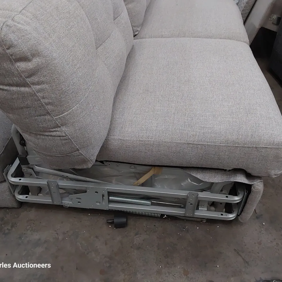 METAL ACTION SOFA BED CORNER SECTION GREY FABRIC 