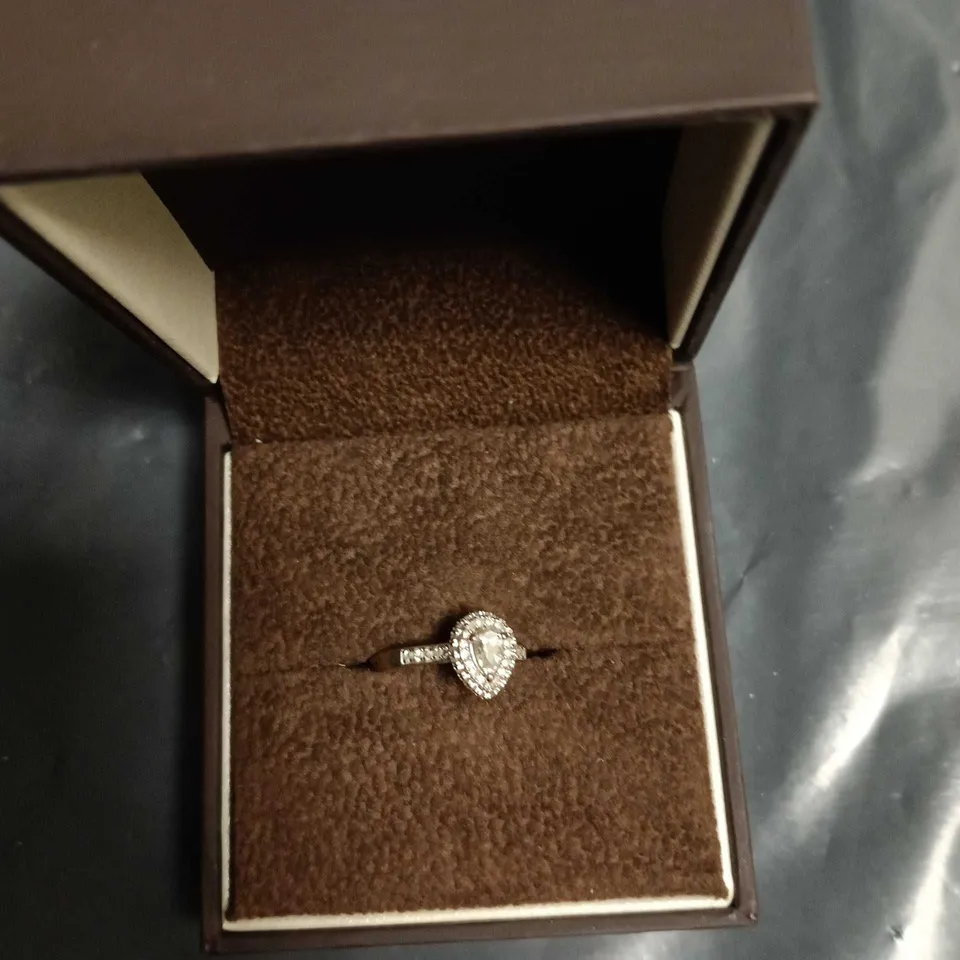 ERNEST JONES DIAMOND HALO RING – BOXED 
