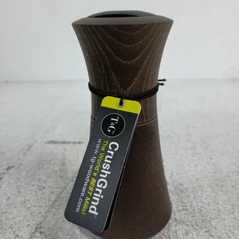 COPENHAGEN PEPPER MILL IN WALNUT STAIN, 150MM TALL – CRUSHGRIND MECHANISM (T&G WOODWARE)