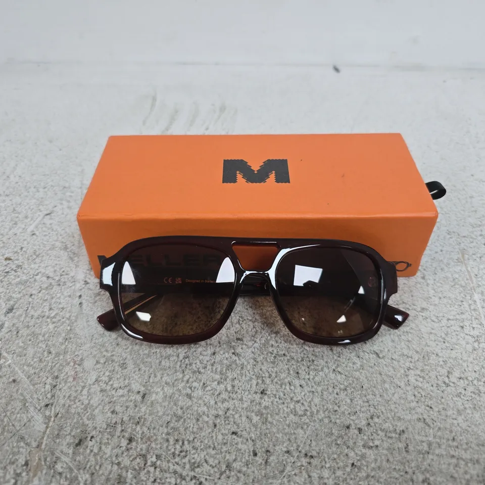 BOXED MELLER SHIPO SUNGLASSES IN MAROON/BROWN