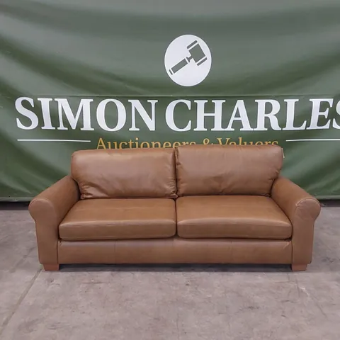 BAILEY 4 SEATER LEATHER SOFA - TAN