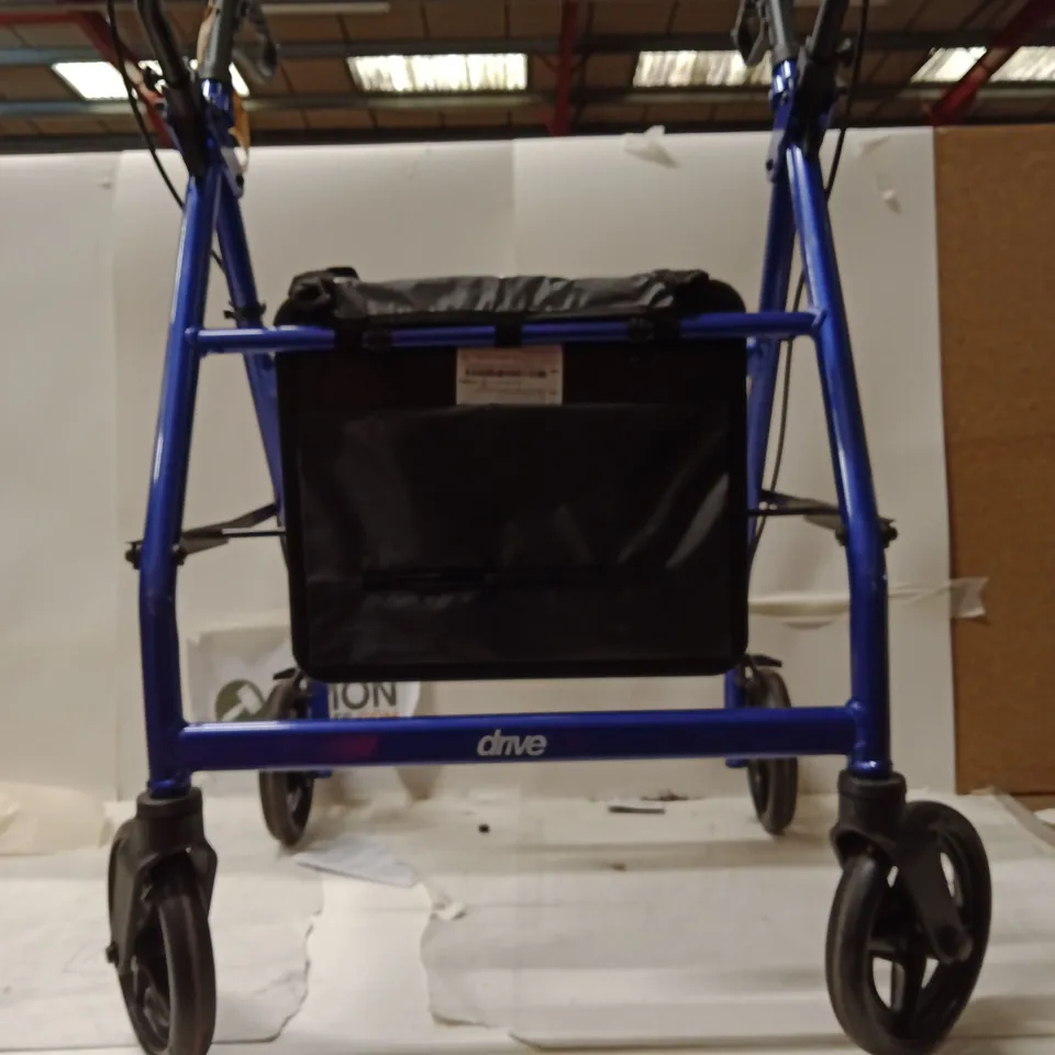 DRIVE BLUE ROLLATOR WALKER WITH SEAT AND BAG (DAVE)