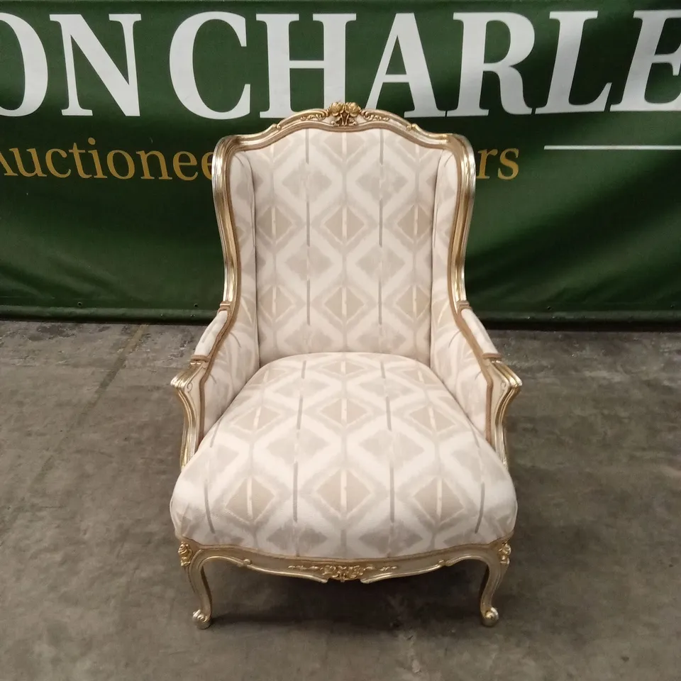 QUALITY HIGH-END DESIGNER FABRIC WINGBACK ACCENT CHAIR