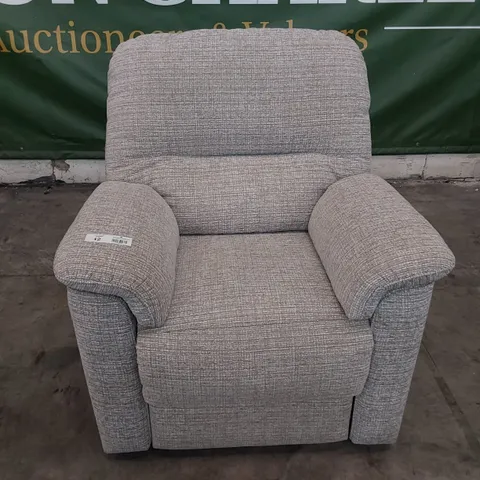QUALITY BRITISH DESIGNER G PLAN CHADWICK POWER RECLINING EASY CHAIR LOOM SHALE FABRIC
