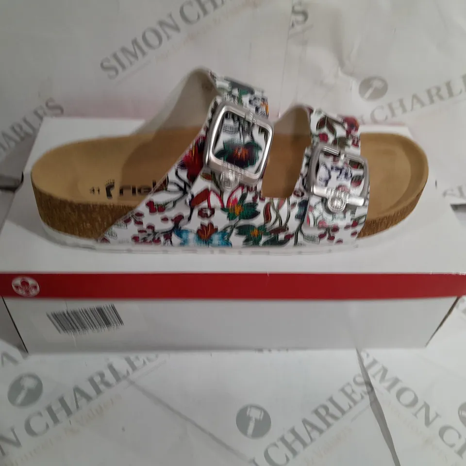 BOXED RIEKER FLORAL LEATHER SANDALS SIZE 7