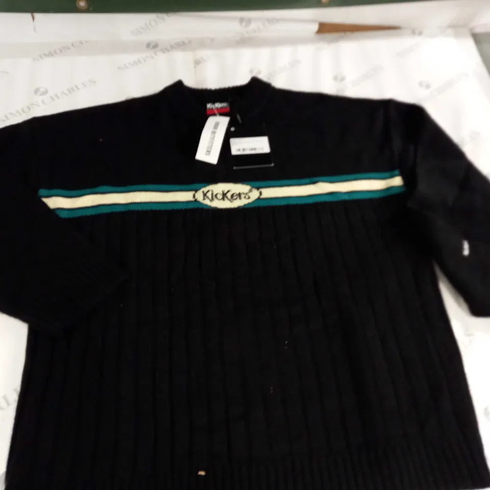 KICKERS CLASSICS BLACK KNIT JUMPERS - S