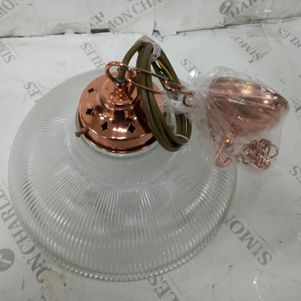 MARLOW CHANNAHON 1-CEILING LIGHT DOME PENDANT IN POLISHED COPPER 