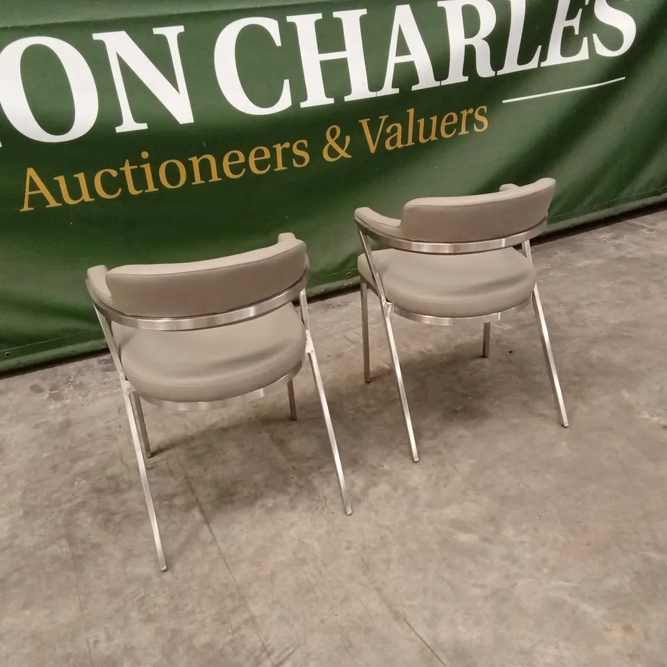 SET OF 2 QUALITY DESIGNER FREYA DINING CHAIRS, PU LEATHER