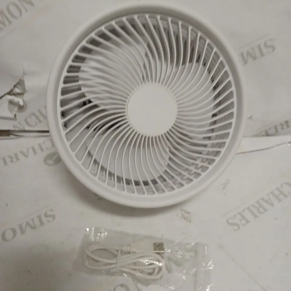 BELL & HOWELL RECHARGEABLE EXTENDABLE DESK & FLOOR FAN, WHITE