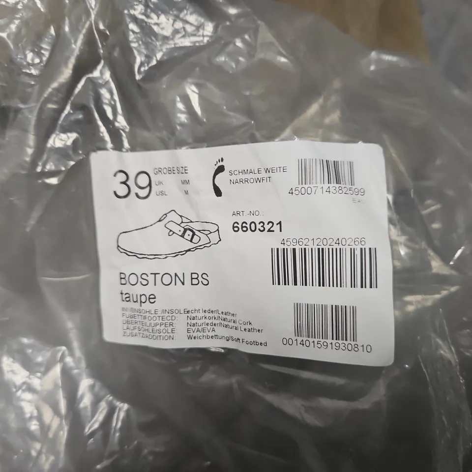 BIRKENSTOCK BOSTON BS TAUPE SUEDE CLOGS – UK 6 (EU 39)