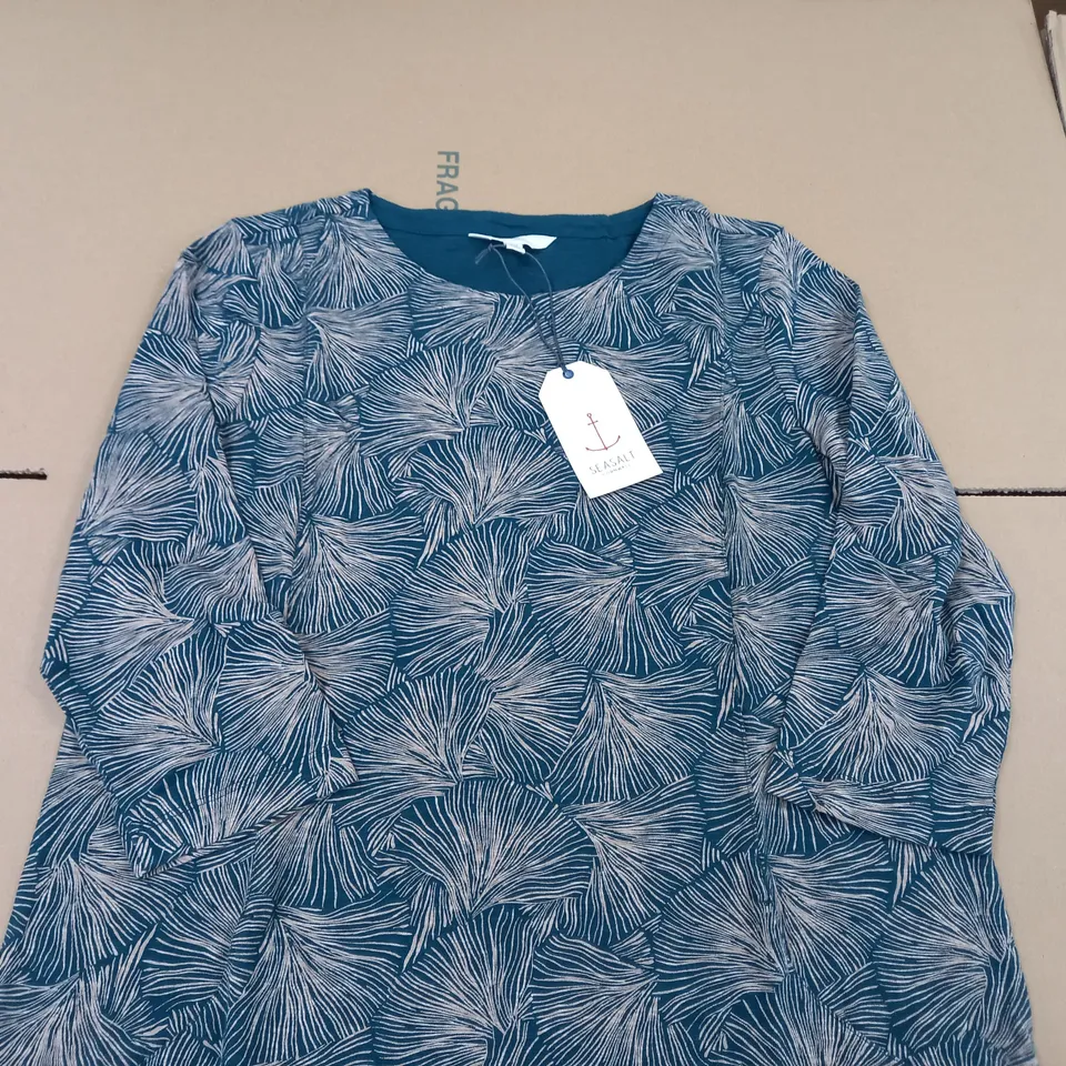 SEASALT SHORE FORAGING TUNIC TEAL/MULTI SIZE 12