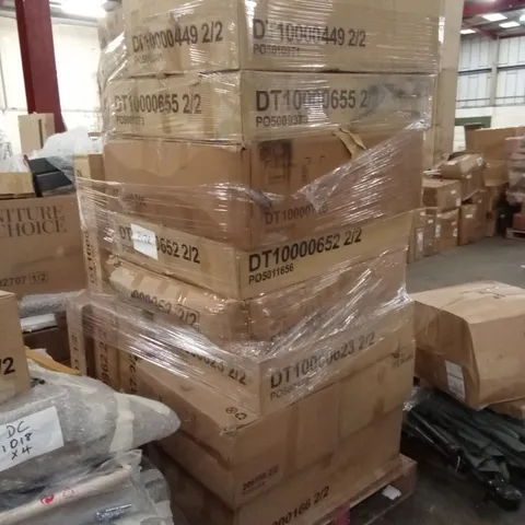 PALLET OF ASSORTED INCOMPLETE DESIGNER FURNITURE PARTS AND PIECES 