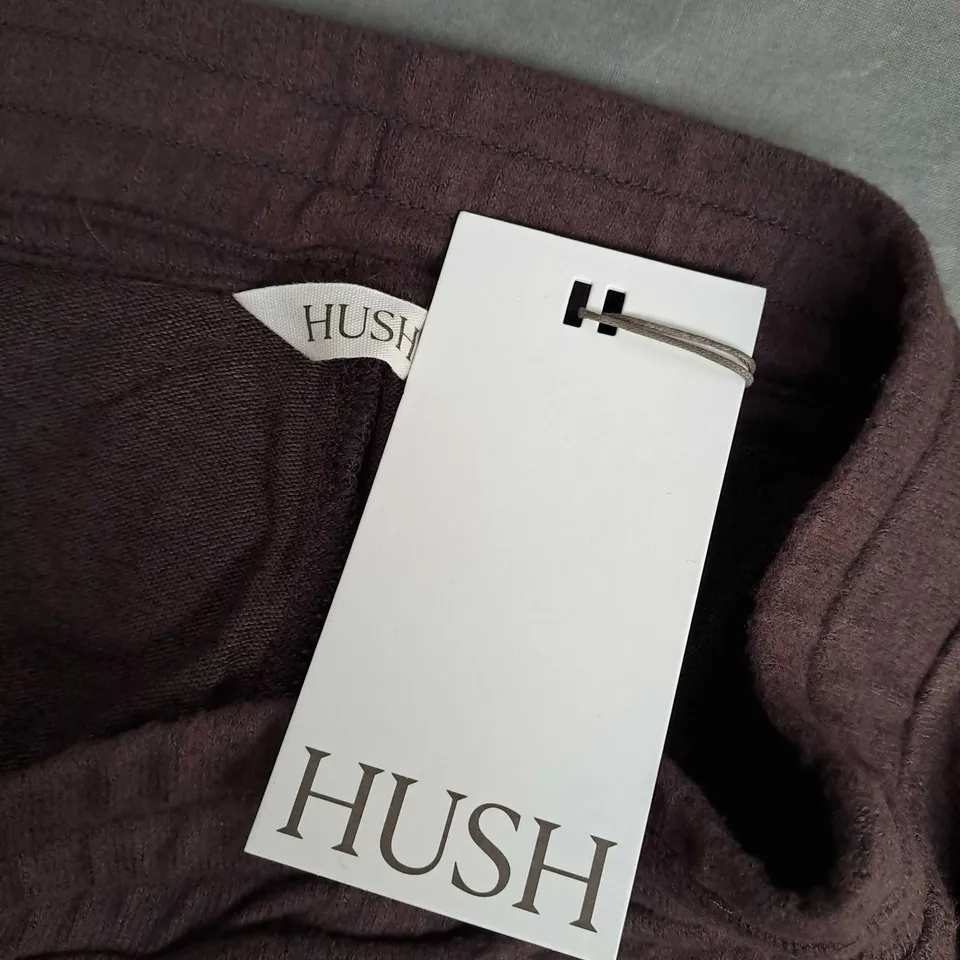 HUSH ELLE SUPERSOFT WIDE LEG JOGGERS IN CHOCOLATE MELANGE - SMALL