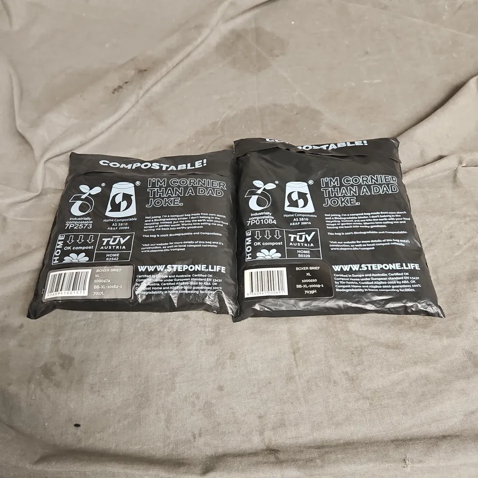 SEALED STEP ONE X2 ASSORTED BOXER BRIEFS SIZE XL